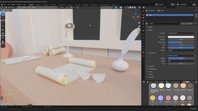 30. Adding Materials - pt2. ISOMETRIC SCENE в Blender видео уроки