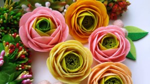Ранункулюс из фетра / Ranunculus from felt