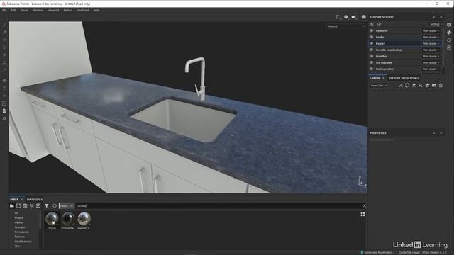 93. Texturing the kitchen counter and appliances. ARCHITECTURAL VISUALIZATION in Blender Substance P