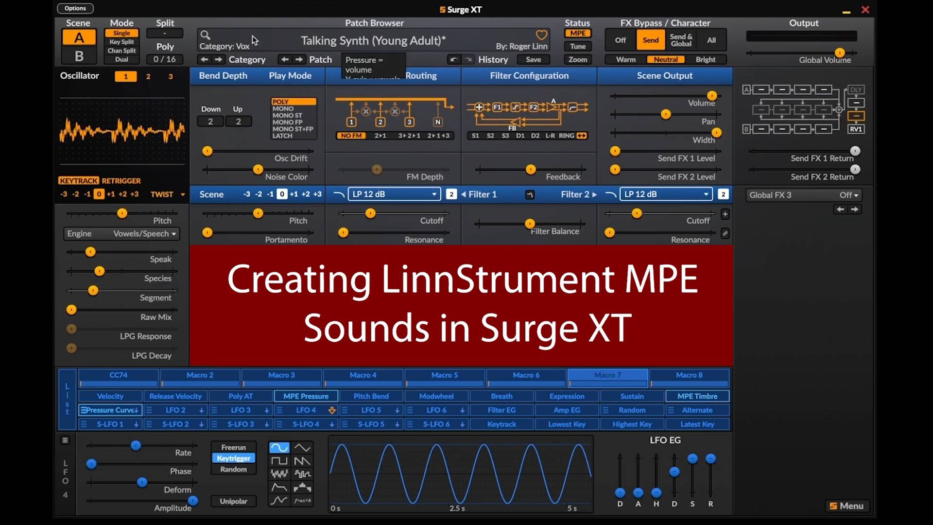 Creating LinnStrument MPE Sounds in Surge XT