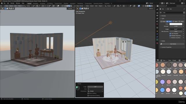 32. Lighting - pt2. ISOMETRIC SCENE в Blender видео уроки