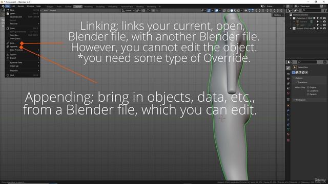 12. Linking and Appending. BLENDER EDIT MODE for BEGINNERS