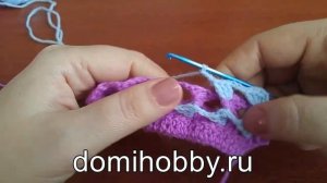 Двухцветный 3д узор крючком