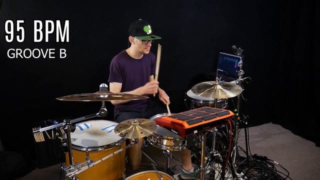 Hip hop drum loop 95 BPM // The Hybrid Drummer смотреть онлайн