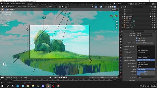 20. Rendering the Scene. GHIBLI STYLE 3D MODELING with Blender