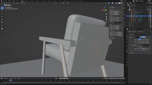 09 - 3D Model - Wooden Legs - Create furniture in blender видео уроки