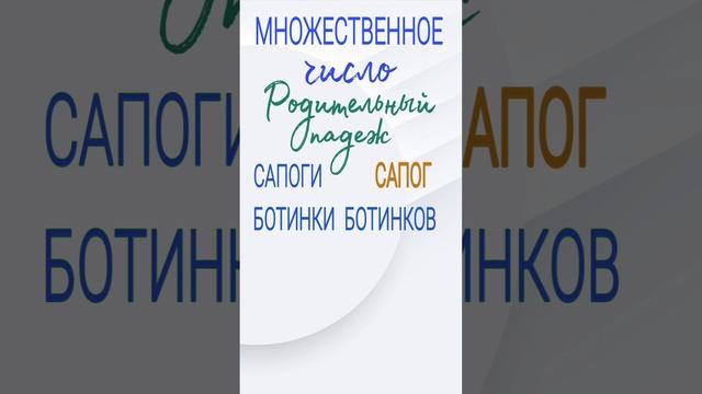 ПРАВИЛА РУССКОГО ЯЗЫКА. Множественное число + родительный падеж