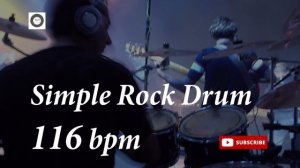 Simple Rock Drum Groove - 116 bpm - HQ