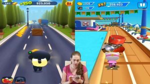 ГОВОРЯЩИЙ ТОМ ПОГОНЯ ГЕРОЕВ vs БЕГ ЗА ЗОЛОТОМ соревнование #4 Talking Tom Hero Dash