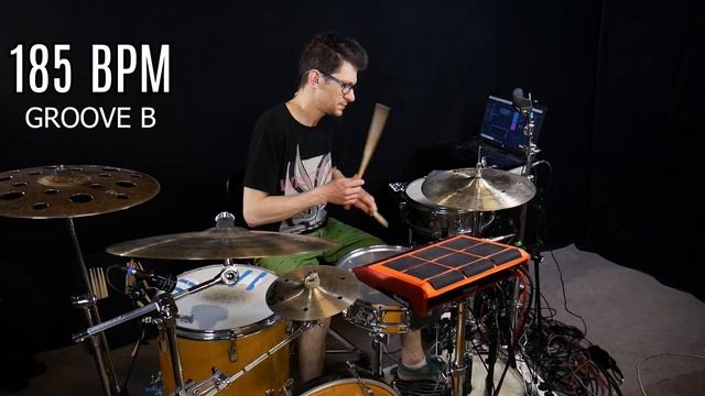 Drum & bass drum loop 185 BPM // The Hybrid Drummer смотреть онлайн