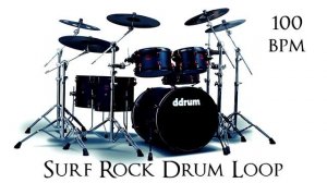 Free SURF ROCK DRUM LOOP 100 bpm
