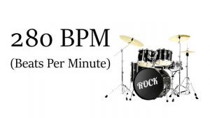 280 BPM Simple Rock (Punk) Drum Beat (Straight Beat - Drum Loop Track 280 Beats Per Minute)