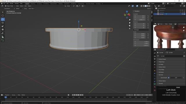 006. Modeling the Round End Table in BLENDER Victorian Room