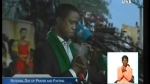 President Edgar Lungu speaks at the Day of prayer&