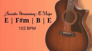 Acoustic Guitar Loop Strumming 102 BPM [ E F#m B E ]