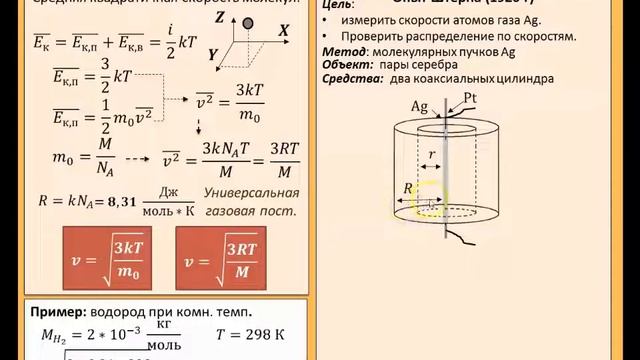 Рассмотрение темы: "Скорости молекул. Опыт Штерна" #физика #школа #самара #10класс