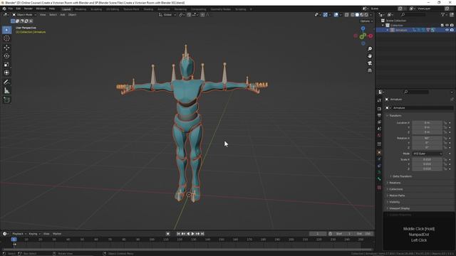 002. Setting Up a Reference Figure in BLENDER Victorian Room