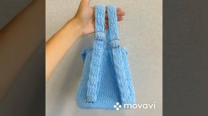 Вязаный рюкзак плюшевый