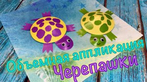 Объемная аппликация ЧЕРЕПАШКА интересные поделки из бумаги для детей