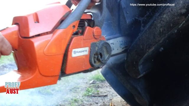 Справится ли бензопила Husqvarna 455e Rancher с колесом от трактора Кировец