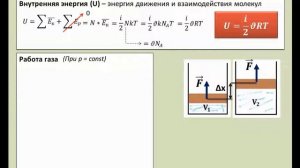 Рассмотрение темы: "Внутренняя энергия газа. Работа газа" #физика #школа #самара  #10класс