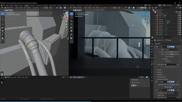 05. Unique Hard-Surface Design and Modeling Pt1. CREATING SCI-FI ANIME SCENERY в Blender видео уроки