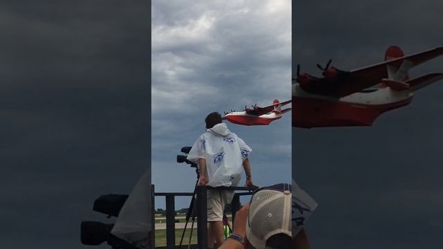 Martin Mars Flyby Awesome aircraft water bombing! Flying boat seaplane Oshkosh aviation airshow 201