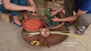 Make horn cake with my younger sister. Robert | Green forest life (ep282)