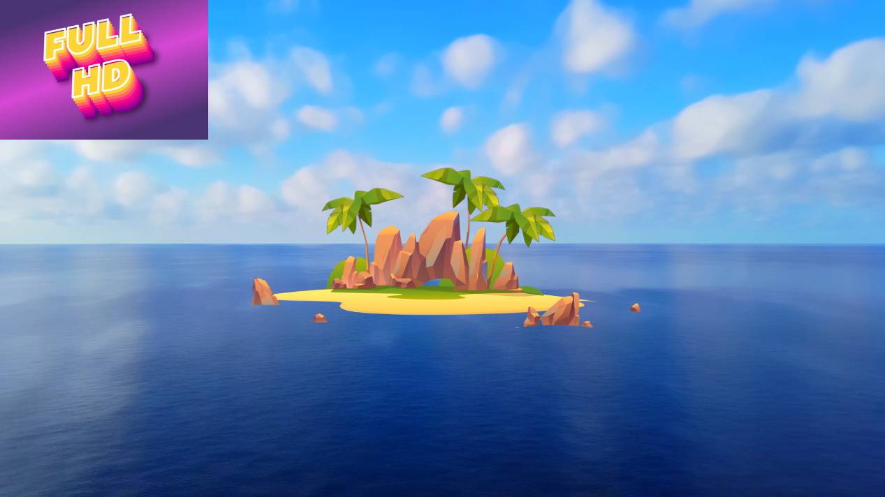 Фон для монтажа "Островок".
Cartoon background "Isolated island".