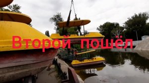 Кран-манипулятор, перевозка понтона