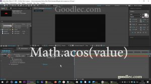 Выражения. Метод Math.acos(value)  After Effects