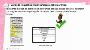 62.1 - VARIAÇÃO LINGUÍSTICA PARTE III - PORTUGUÊS - 3º ANO E.M - AULA 62.1/2023