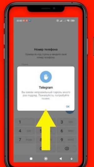 Вы ввели неправильный пароль много раз подряд Телеграмм