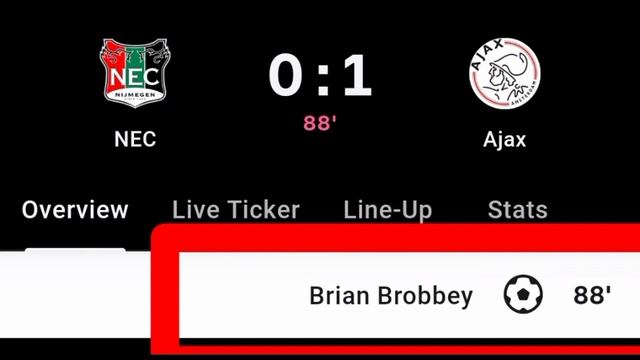 Brian Brobbey Goal Vs NEC | NEC Vs Ajax | 0-1 | смотреть онлайн