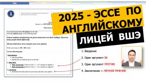 Лицей ВШЭ - ЭССЕ на Английском 2025 для поступления в Лицей ВШЭ