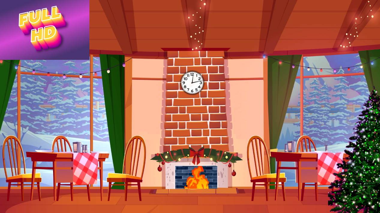 Анимационный фон "Скоро Новый Год!". Cartoon background "Christmas time".