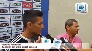 Marcos Mondaini, jugador del Club Sport Emelec que prepara para enfrentar a Católica