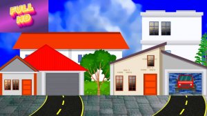 Анимационный фон "Автомобили и гаражи". Cartoon background "Cars & garages".