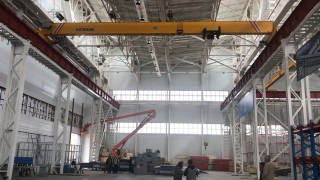 Aicrane Кран мостовой HD 10Т работает в цехе Узбекистана смотреть онлайн