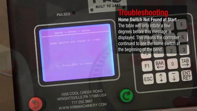 KRB TABLE BENDER TROUBLESHOOTING смотреть онлайн