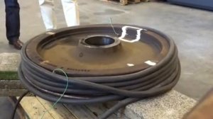 Демонтаж бандажа с железнодорожного колеса - Среднечастотный нагреватель