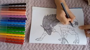 Разукрашиваем волка.#рисунки#фенрир#топ#