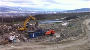 Дробилка для ТКО и КГМ Хусманн HL 1622 - работа на полигоне