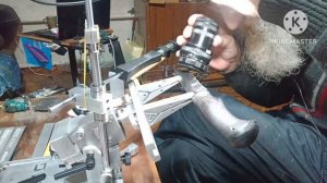 Заточка ножа с390, алмазами на резине и Альфой.
