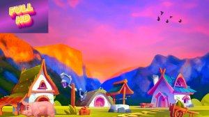 Анимированный фон "Сказочная деревня".
Cartoon background "Fairy tale village".