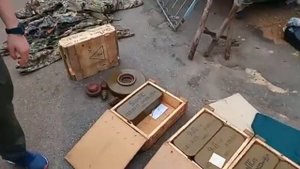 Трофейное оружие после захвата Углегорской ТЭС.
