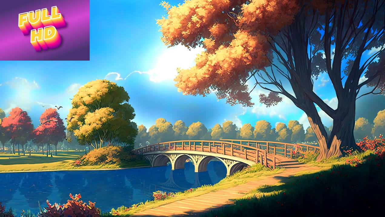 Анимированный фон "Красивый пейзаж".
Cartoon background "Beautiful landscape".