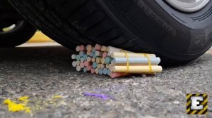 Experiment CAR VS COLORED CRAYONS | Crushing Things With Car ASMR