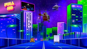 Анимационный фон "Дорожное движение". Cartoon background "Street traffic".