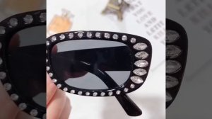 DLL95004 rhinestone vintage rectangle A/W sunglasses